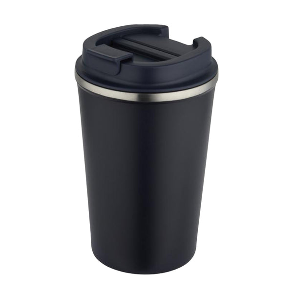 Navy - Front - Floso Newport Stainless Steel Double Wall 350ml Tumbler