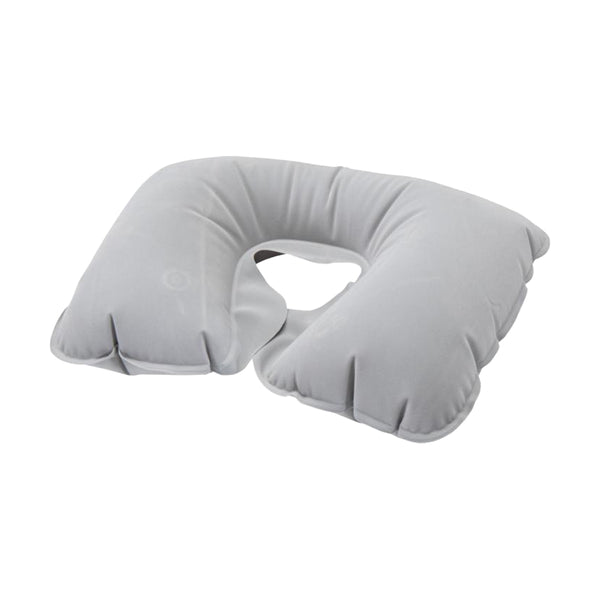 Grey - Front - Floso Inflatable Plain Travel Pillow