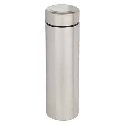 Matted Silver - Front - Floso Taylor Stainless Steel Double Wall 450ml Flask Set