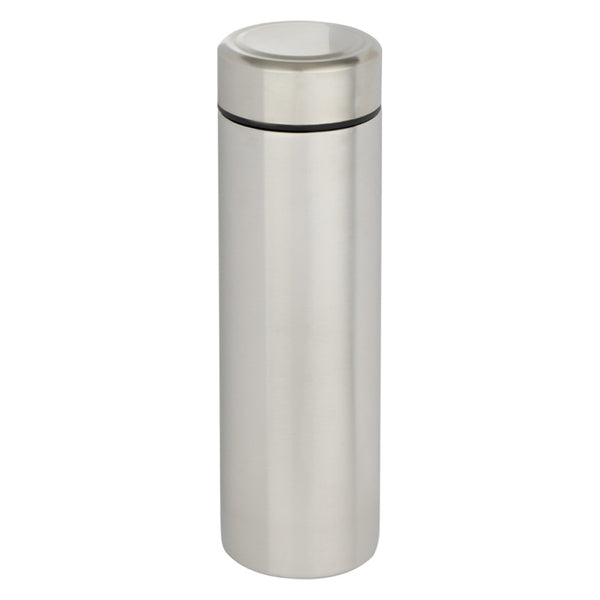 Matted Silver - Front - Floso Taylor Stainless Steel Double Wall 450ml Flask Set