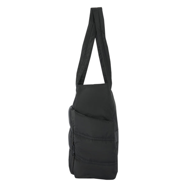 Black - Back - Floso Plain Recycled Puffer 18L Tote Bag