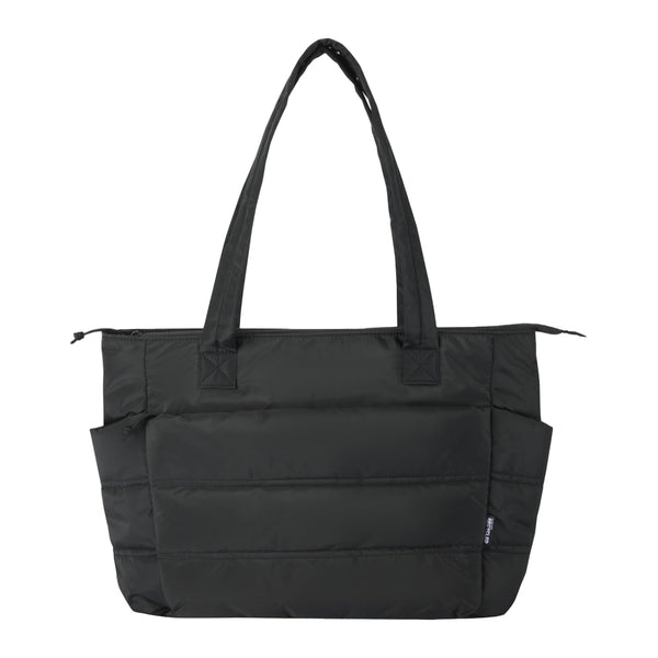 Black - Side - Floso Plain Recycled Puffer 18L Tote Bag