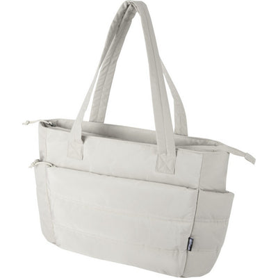 Sandstone - Side - Floso Plain Recycled Puffer 18L Tote Bag