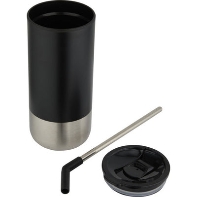 Black - Back - Floso Grayson Plain 480ml Tumbler