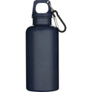 Navy Blue - Front - Floso Oregon Solid Recycled Plastic Carabiner Clip 400ml Water Bottle