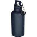 Navy Blue - Back - Floso Oregon Solid Recycled Plastic Carabiner Clip 400ml Water Bottle