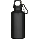 Black - Front - Floso Oregon Solid Recycled Plastic Carabiner Clip 400ml Water Bottle