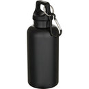 Black - Back - Floso Oregon Solid Recycled Plastic Carabiner Clip 400ml Water Bottle
