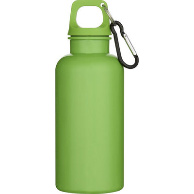 Apple Green - Front - Floso Oregon Solid Recycled Plastic Carabiner Clip 400ml Water Bottle