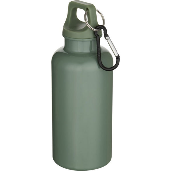 Heather Green - Back - Floso Oregon Solid Recycled Plastic Carabiner Clip 400ml Water Bottle