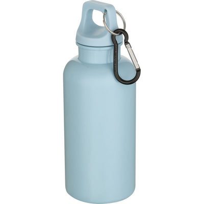 Cloud Blue - Back - Floso Oregon Solid Recycled Plastic Carabiner Clip 400ml Water Bottle