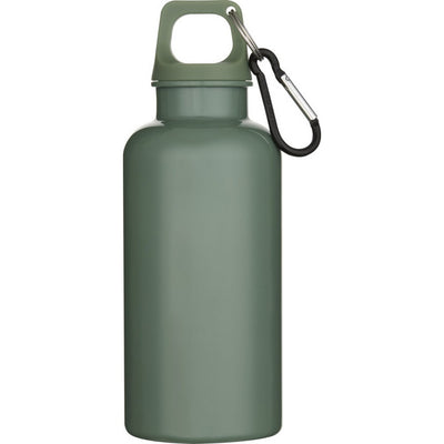 Heather Green - Front - Floso Oregon Solid Recycled Plastic Carabiner Clip 400ml Water Bottle