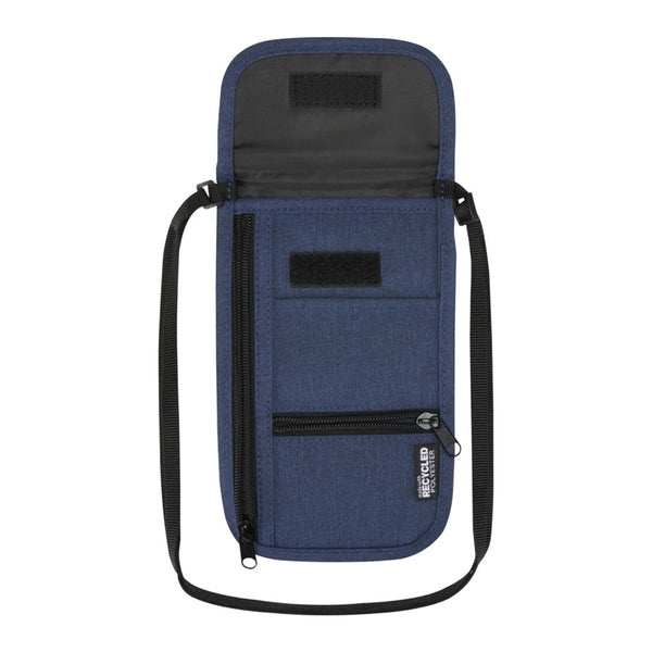 Heather Navy - Side - Floso Smart Ross Travel Pouch