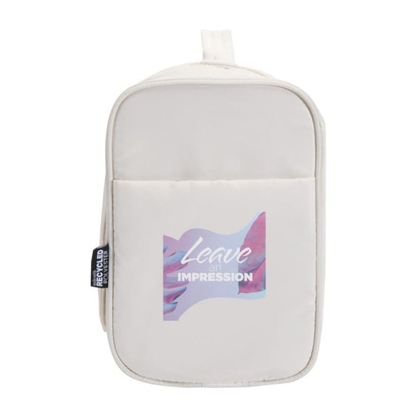 Sandstone - Side - Floso Beauty Hanging Recycled Puffer 8L Toiletry Bag