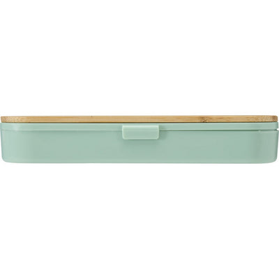 Mint Green - Back - Floso Bamboo Lid Plain Cutlery Set
