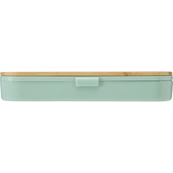 Mint Green - Back - Floso Bamboo Lid Plain Cutlery Set