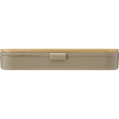 Dark Sand - Back - Floso Bamboo Lid Plain Cutlery Set