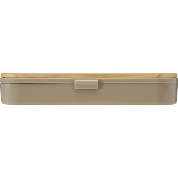 Dark Sand - Back - Floso Bamboo Lid Plain Cutlery Set