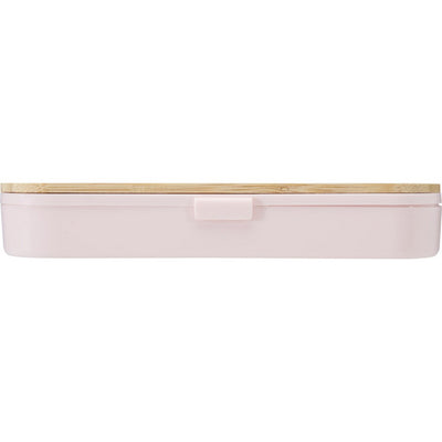 Light Pink - Back - Floso Bamboo Lid Plain Cutlery Set