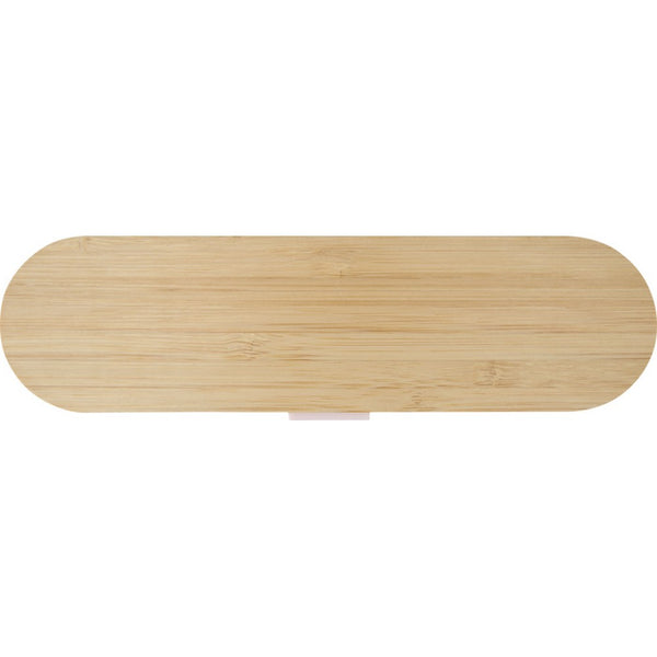 Light Pink - Side - Floso Bamboo Lid Plain Cutlery Set