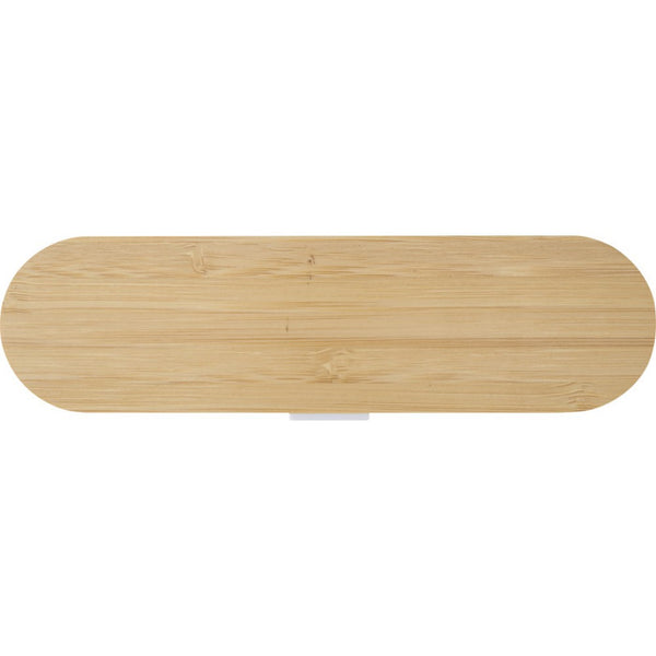 White - Side - Floso Bamboo Lid Plain Cutlery Set