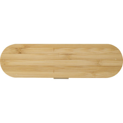 Dark Sand - Side - Floso Bamboo Lid Plain Cutlery Set