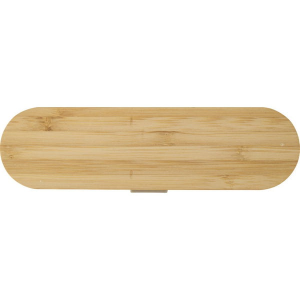 Dark Sand - Side - Floso Bamboo Lid Plain Cutlery Set