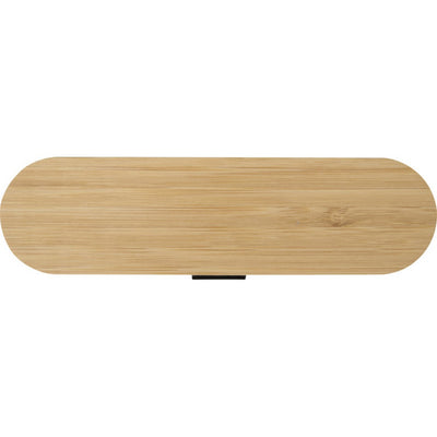 Black - Side - Floso Bamboo Lid Plain Cutlery Set