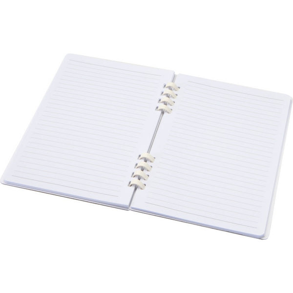 White - Side - Floso Fil Hard Cover Recycled A5 Wirebound Notebook