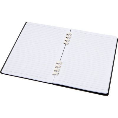 Black - Side - Floso Fil Hard Cover Recycled A5 Wirebound Notebook