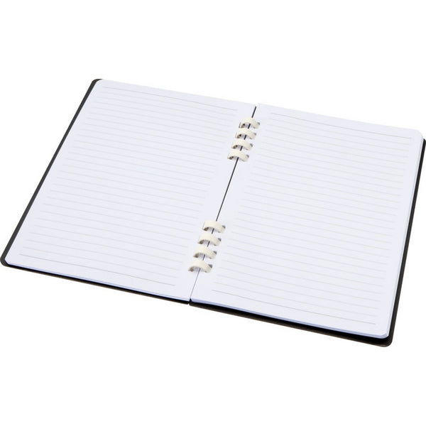 Black - Side - Floso Fil Hard Cover Recycled A5 Wirebound Notebook