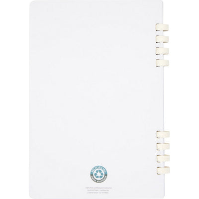 White - Back - Floso Fil Hard Cover Recycled A5 Wirebound Notebook