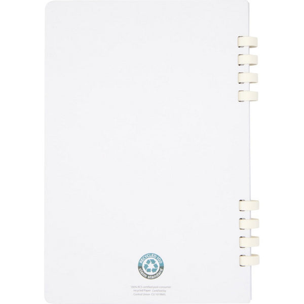 White - Back - Floso Fil Hard Cover Recycled A5 Wirebound Notebook
