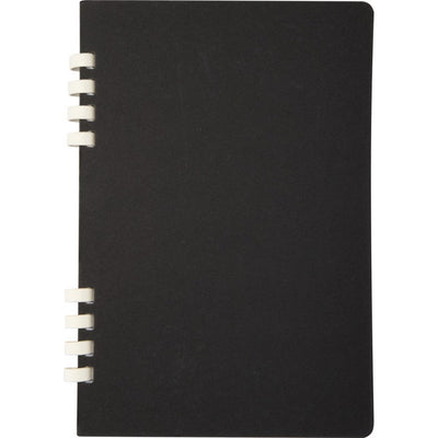 Black - Front - Floso Fil Hard Cover Recycled A5 Wirebound Notebook