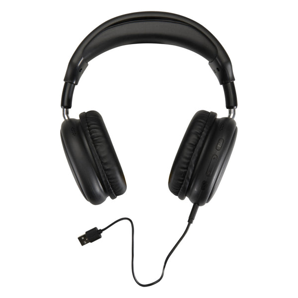 Black - Back - Floso Recycled Plastic Wireless Headphones