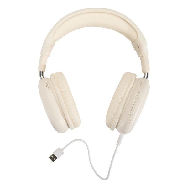 White - Back - Floso Recycled Plastic Wireless Headphones