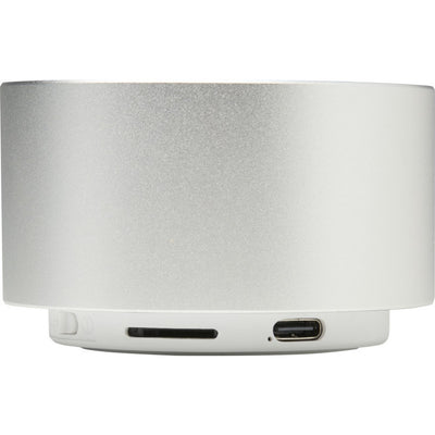 Silver - Back - Floso Ankaa Recycled Aluminium Wireless Speaker