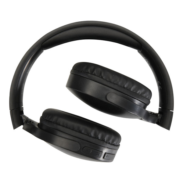 Black - Back - Floso Ancha Recycled Plastic Wireless Headphones