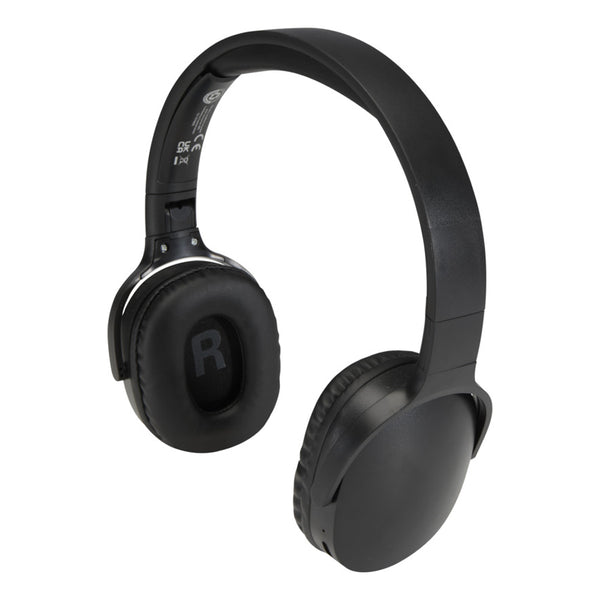 Black - Front - Floso Ancha Recycled Plastic Wireless Headphones