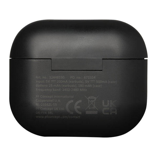 Black - Pack Shot - Floso Altais Recycled Plastic Wireless Earbuds