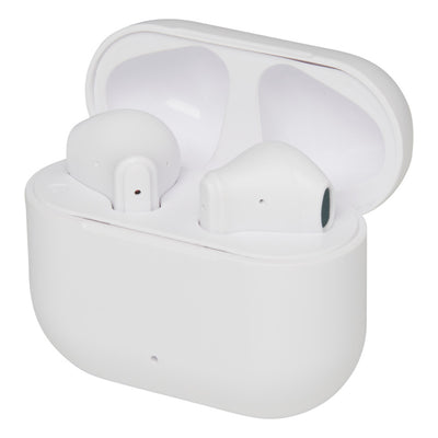 White - Back - Floso Altais Recycled Plastic Wireless Earbuds