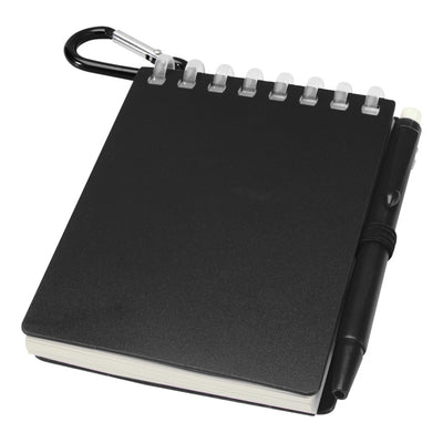 Black - Side - Floso Lig Mini Notebook with Pen