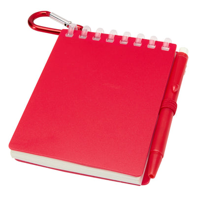Red - Side - Floso Lig Mini Notebook with Pen