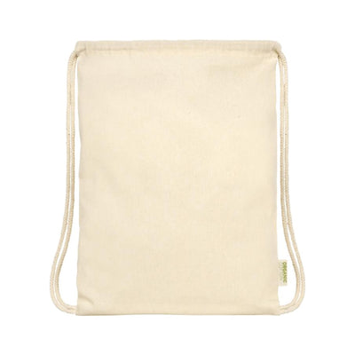 Natural - Side - Floso Odisha Organic Cotton Drawstring Bag
