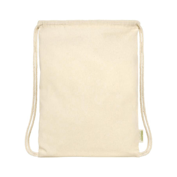 Natural - Side - Floso Odisha Organic Cotton Drawstring Bag