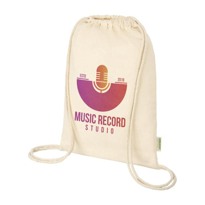 Natural - Front - Floso Odisha Organic Cotton Drawstring Bag