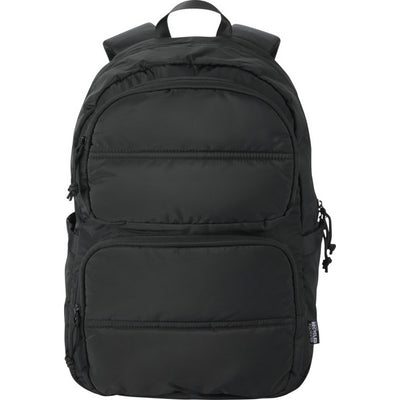 Black - Front - Floso Puffer Recycled 18L Laptop Backpack