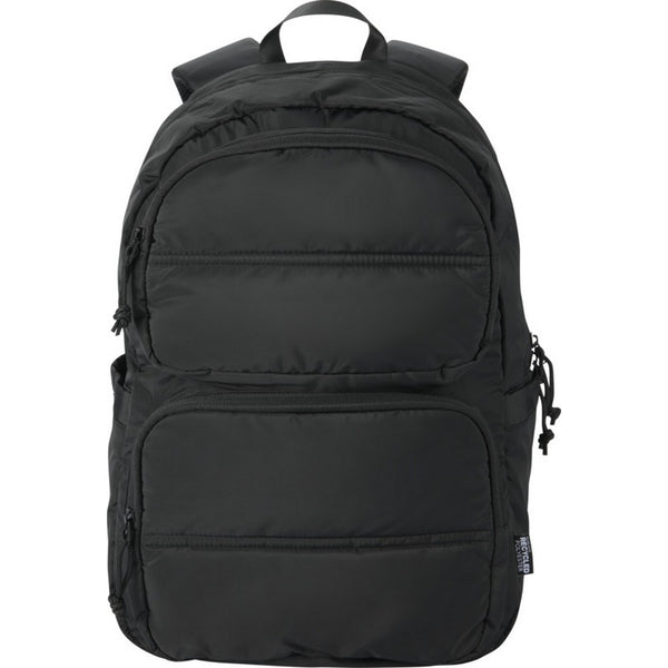Black - Front - Floso Puffer Recycled 18L Laptop Backpack