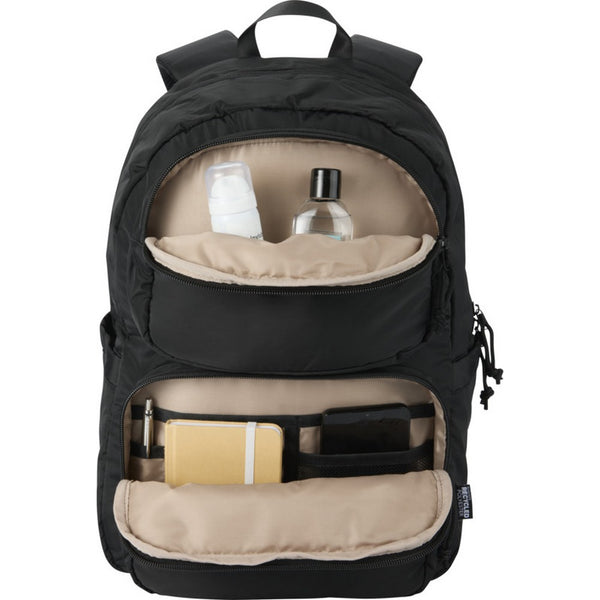 Black - Side - Floso Puffer Recycled 18L Laptop Backpack