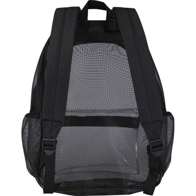 Black - Back - Floso Plain Mesh Backpack